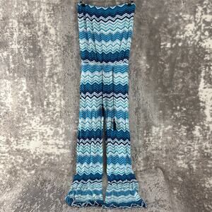 Margaret Josepgs Macbeth Collection Size S Striped Casual Jumpsuit Blue Tassle